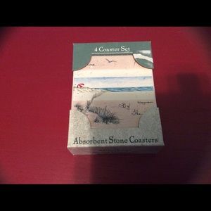 NIB Absorbent Stone 4 piece coaster set